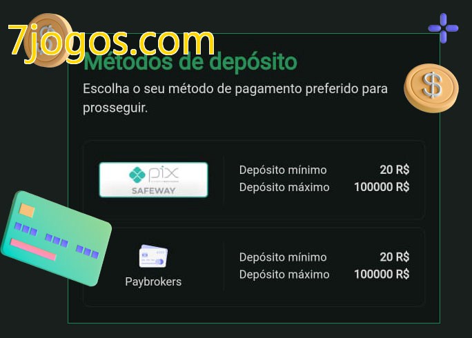 O cassino 7jogos.combet oferece uma grande variedade de métodos de pagamento